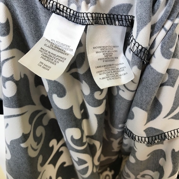 Jones Studio Black and White Belted Swing Midi Dress size 6 - Picture 6 of 7